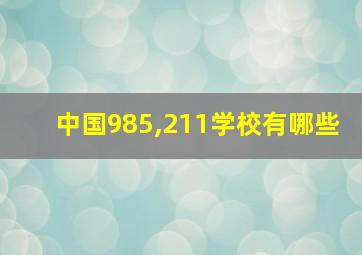 中国985,211学校有哪些