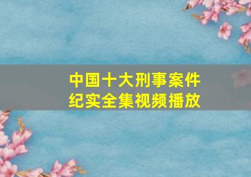 中国十大刑事案件纪实全集视频播放