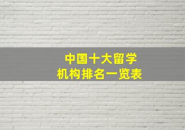 中国十大留学机构排名一览表