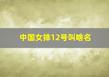 中国女排12号叫啥名