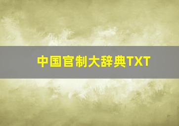 中国官制大辞典TXT