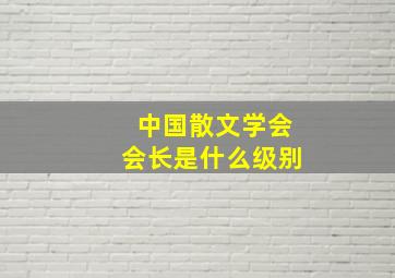 中国散文学会会长是什么级别