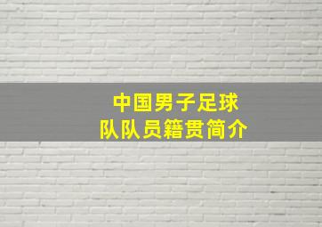 中国男子足球队队员籍贯简介