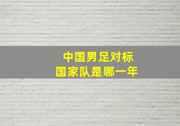 中国男足对标国家队是哪一年