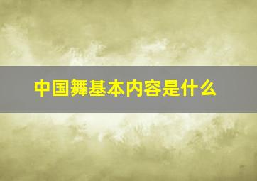 中国舞基本内容是什么