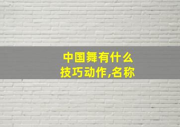 中国舞有什么技巧动作,名称