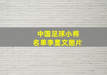 中国足球小将名单李显文图片