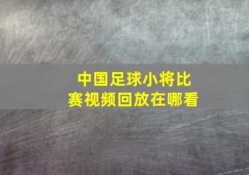 中国足球小将比赛视频回放在哪看