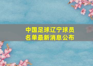 中国足球辽宁球员名单最新消息公布