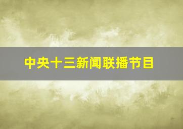 中央十三新闻联播节目