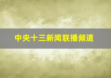 中央十三新闻联播频道