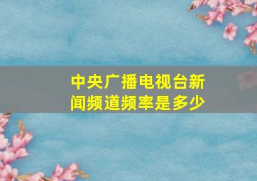 中央广播电视台新闻频道频率是多少