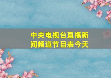 中央电视台直播新闻频道节目表今天