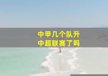 中甲几个队升中超联赛了吗