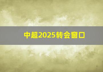 中超2025转会窗口