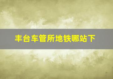 丰台车管所地铁哪站下