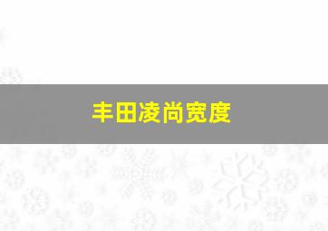 丰田凌尚宽度