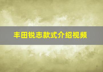 丰田锐志款式介绍视频