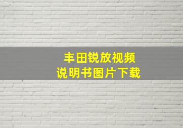 丰田锐放视频说明书图片下载