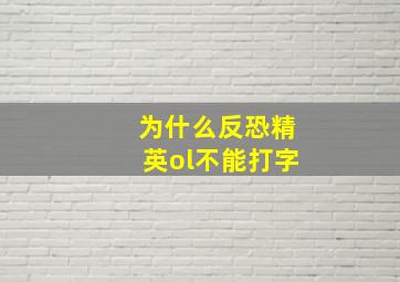 为什么反恐精英ol不能打字