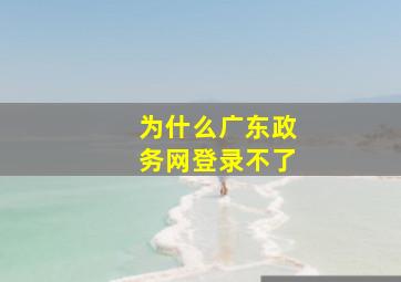 为什么广东政务网登录不了