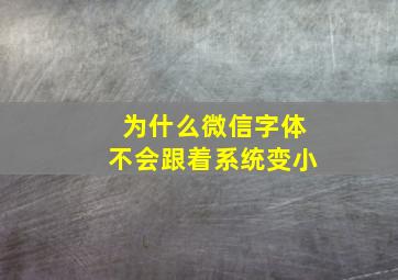 为什么微信字体不会跟着系统变小