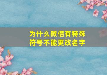 为什么微信有特殊符号不能更改名字