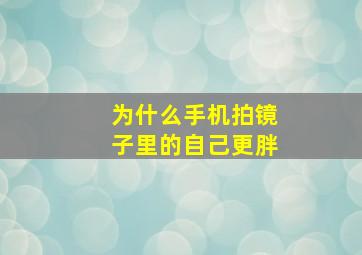 为什么手机拍镜子里的自己更胖