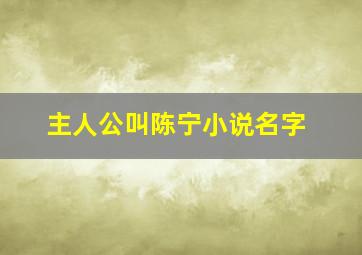 主人公叫陈宁小说名字