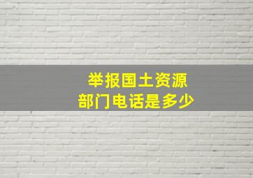 举报国土资源部门电话是多少