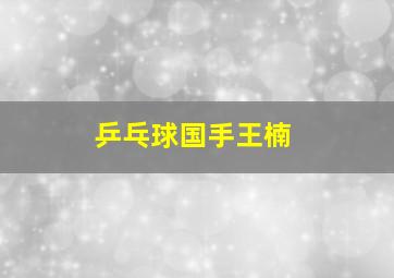 乒乓球国手王楠