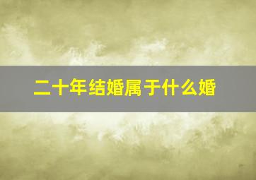 二十年结婚属于什么婚