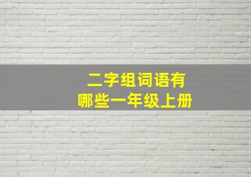 二字组词语有哪些一年级上册