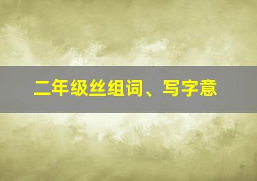 二年级丝组词、写字意