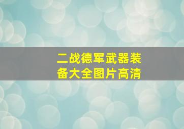 二战德军武器装备大全图片高清