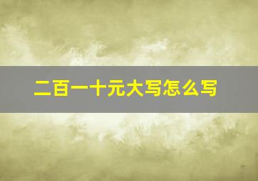 二百一十元大写怎么写