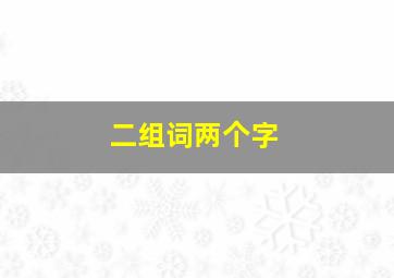 二组词两个字