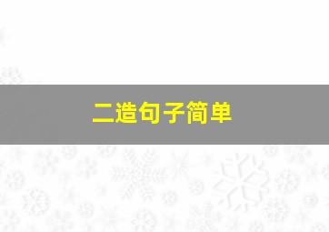 二造句子简单