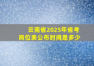 云南省2025年省考岗位表公布时间是多少