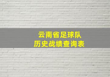 云南省足球队历史战绩查询表