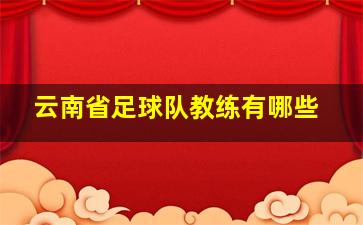 云南省足球队教练有哪些