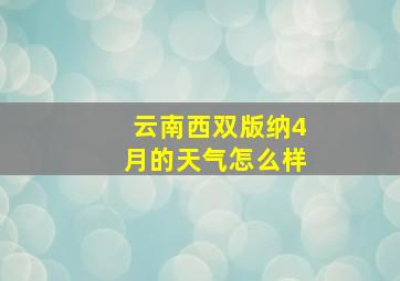 云南西双版纳4月的天气怎么样