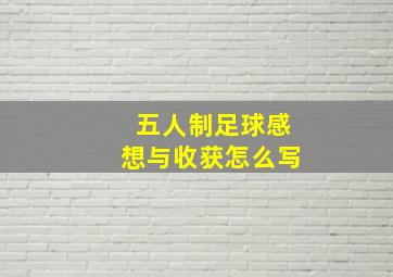 五人制足球感想与收获怎么写