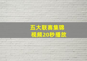 五大联赛集锦视频20秒播放