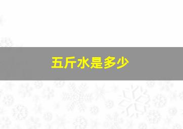 五斤水是多少