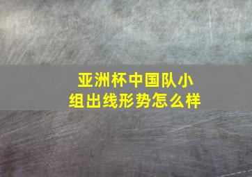 亚洲杯中国队小组出线形势怎么样