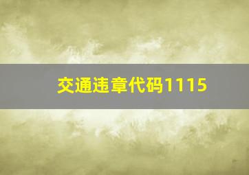 交通违章代码1115