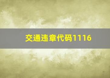 交通违章代码1116