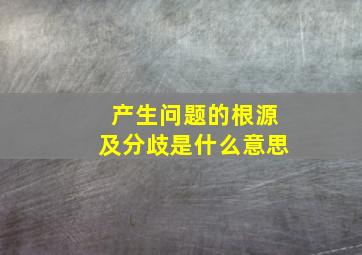 产生问题的根源及分歧是什么意思