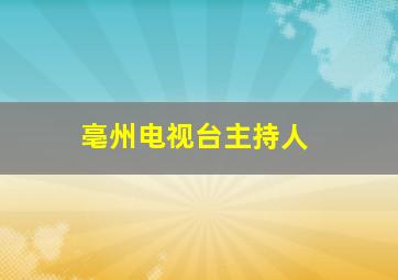 亳州电视台主持人